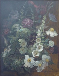 White Hollyhock Flower Composition White Hollyhock Flower Composition