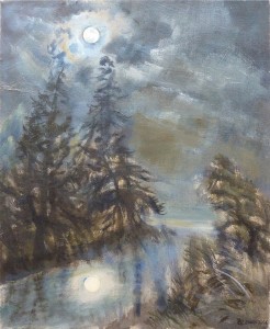 Moon In Mayfield Convent Lake Moon In Mayfield Convent Lake