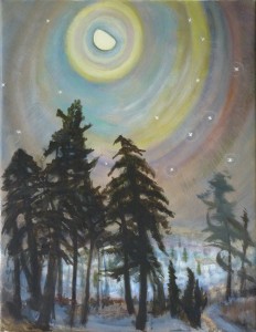 Moon Over Pine Trees Moon Over Pine Trees