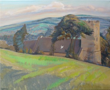 Devon Church With Seagulls Devon Church With Seagulls