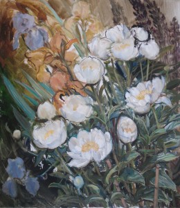 Lupins, Irises And Peonies Lupins, Irises And Peonies