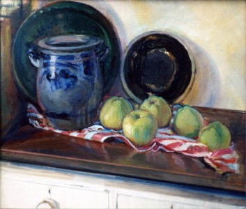 Still Life With Pottery And Apples Still Life With Pottery And Apples